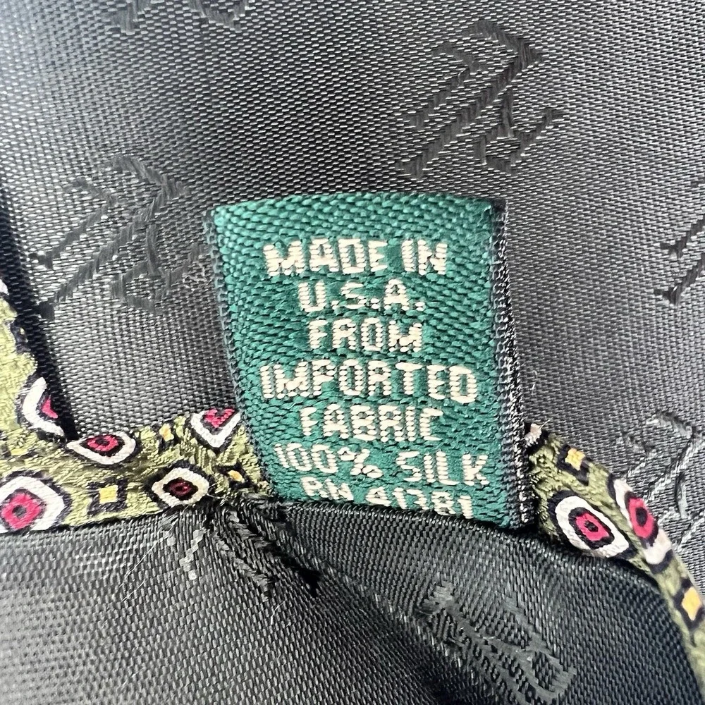 Lauren Ralph Lauren Men's Woven Silk Tie Green Necktie